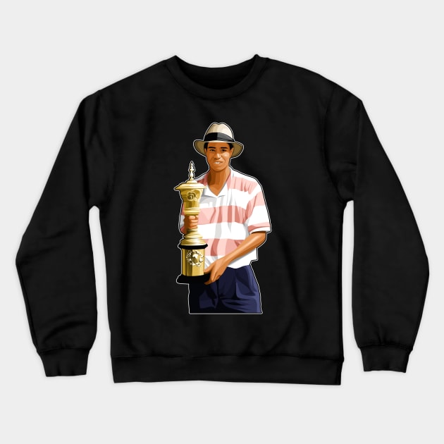 Tiger Woods Young Focus Crewneck Sweatshirt by RunAndGow